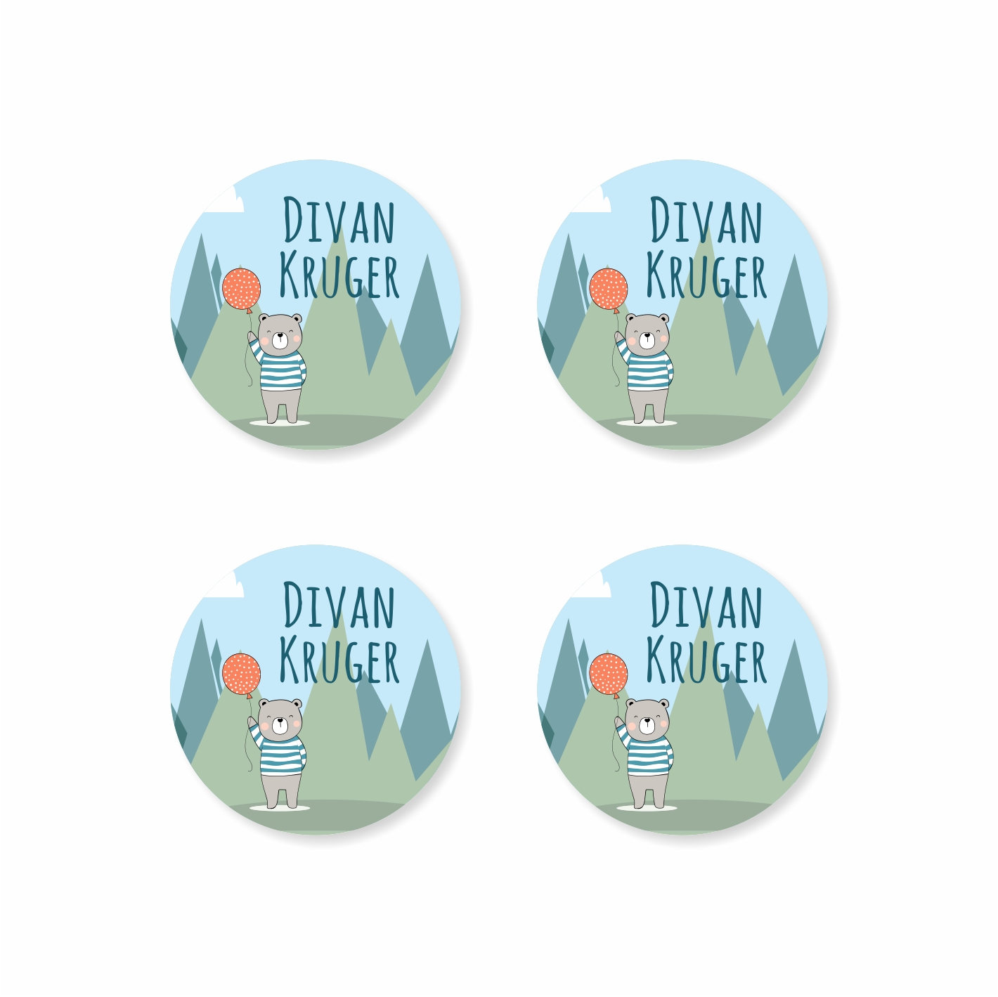 Waterproof Designer Large Round Labels