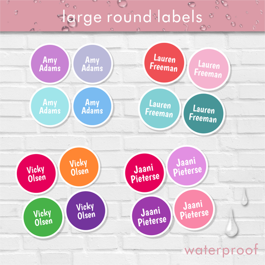 Waterproof Classic Large Round Labels