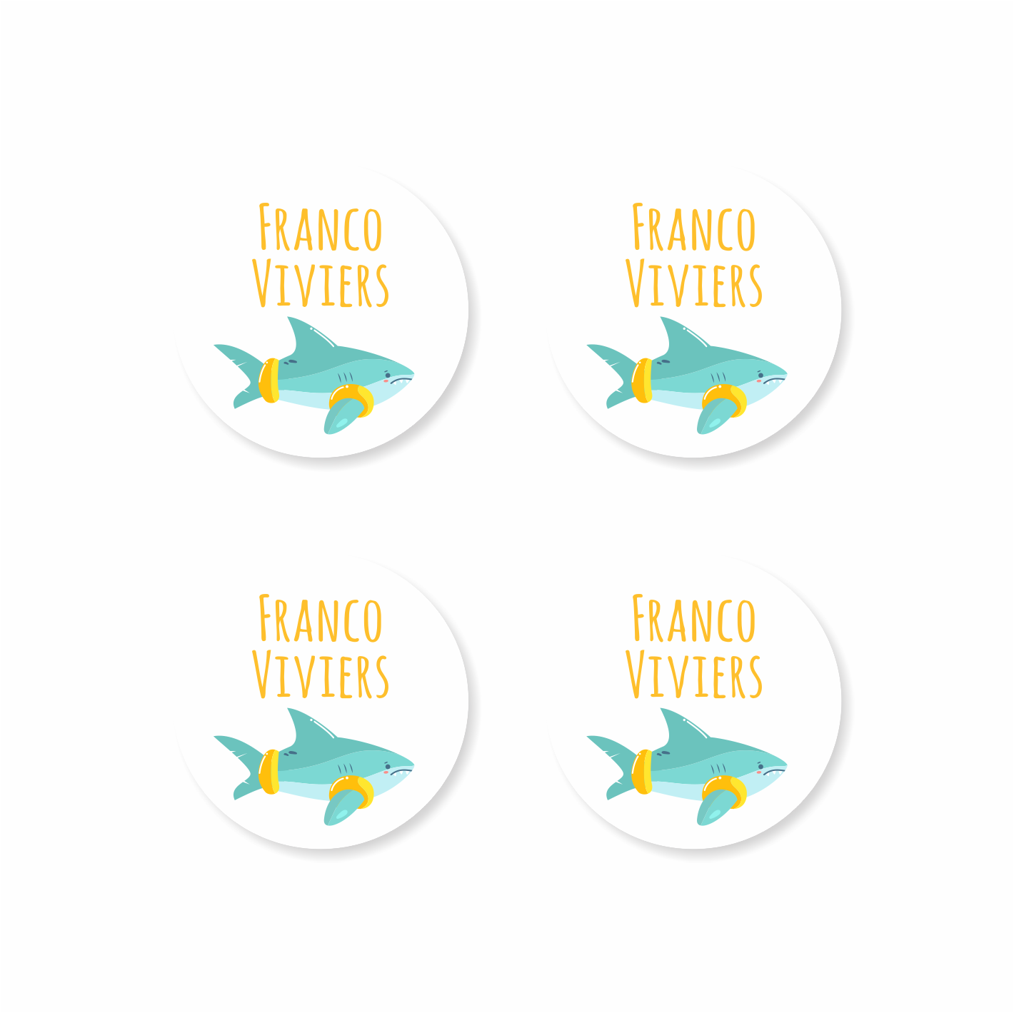 Waterproof Designer Large Round Labels