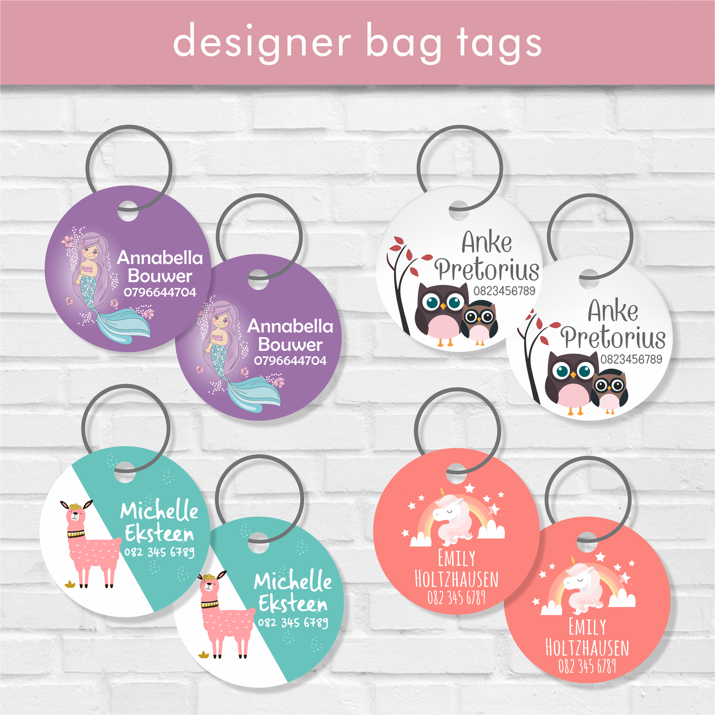 Girls Designer Bag Tags