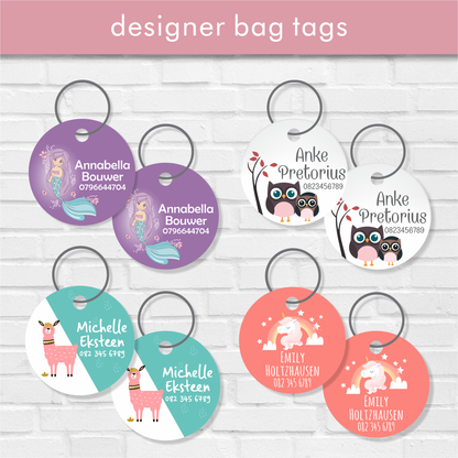 Girls Designer Bag Tags