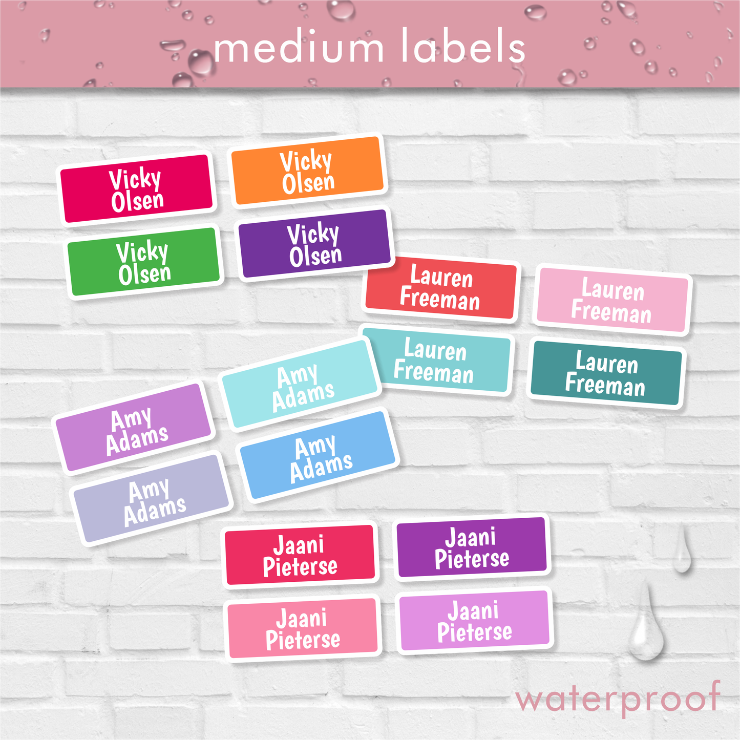 Waterproof Classic Medium Labels