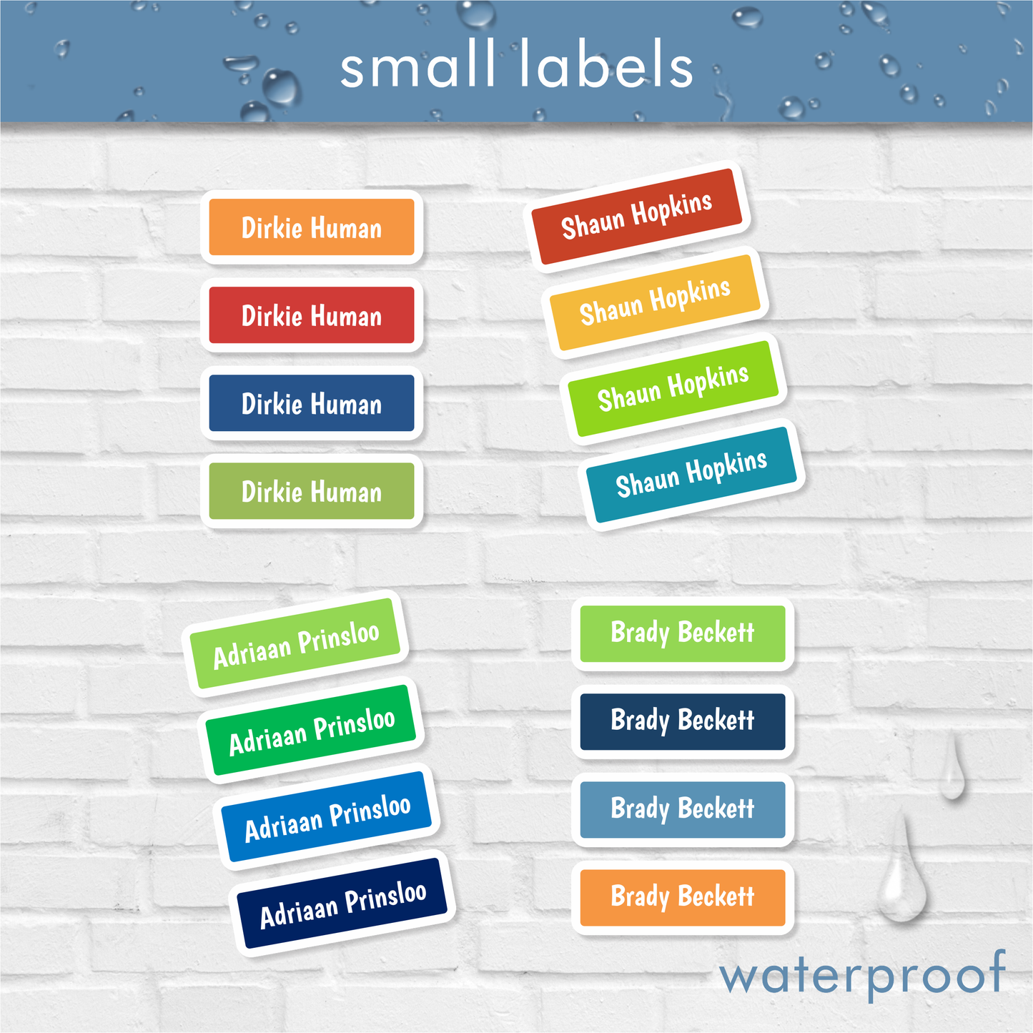 Waterproof Classic Small Labels