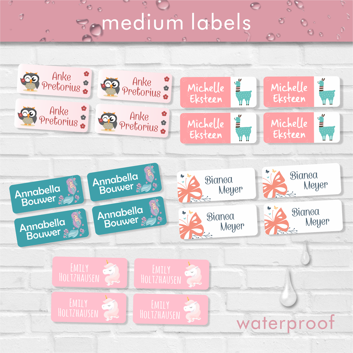 Waterproof Designer Medium Labels