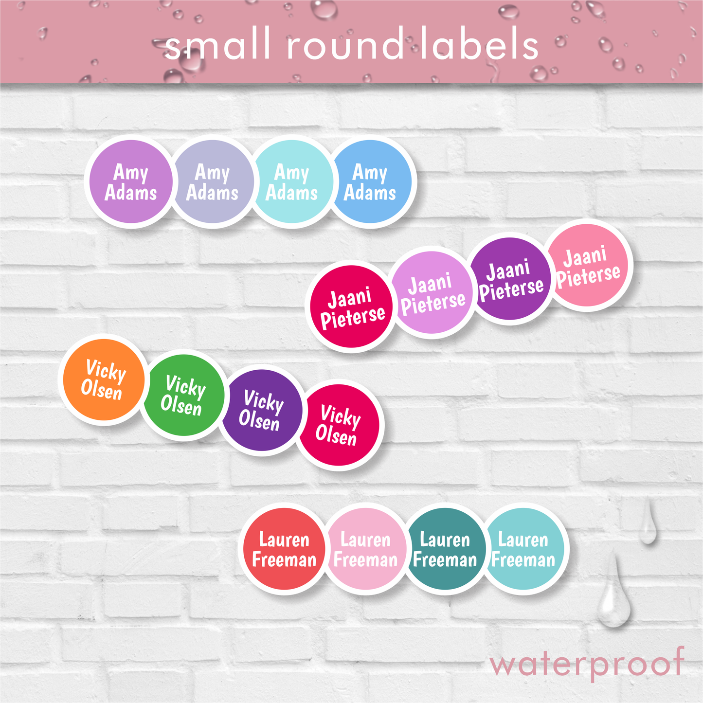 Waterproof Classic Small Round Labels