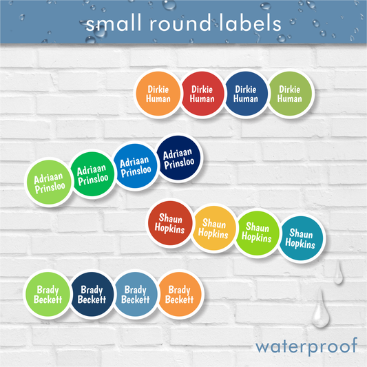 Waterproof Classic Small Round Labels