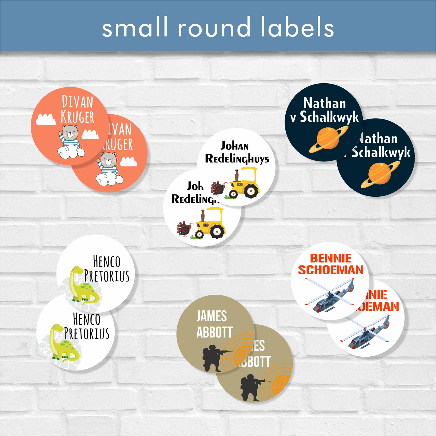 Stationery Designer Small Round Labels