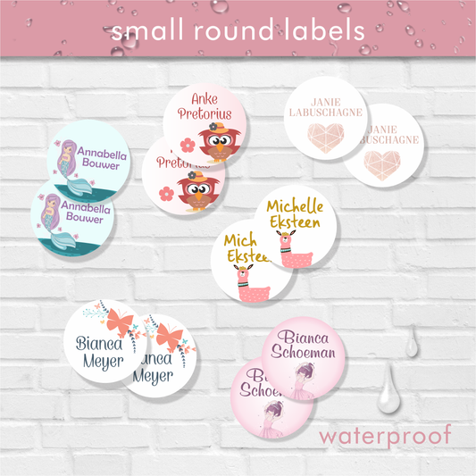 Waterproof Designer Small Round Labels