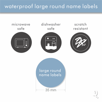 Waterproof Classic Large Round Labels