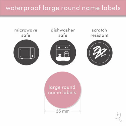 Waterproof Classic Large Round Labels